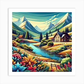 Landscape Painting 190 Art Print