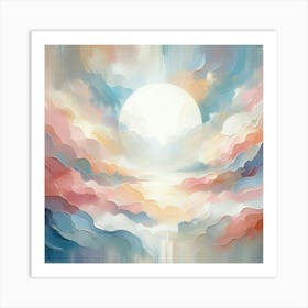 Moon And Clouds Art Print