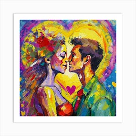 Kissing Couple 4 Art Print