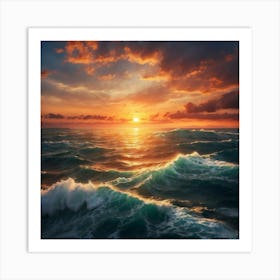 Default Pictures Of Sunset At Sea 2 Art Print