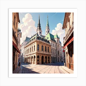 Street Scene In Vienna 1 Art Print