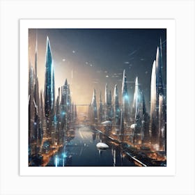 Futuristic City 123 Art Print