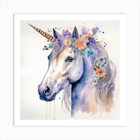 Unicorn Watercolor Painting Art Print