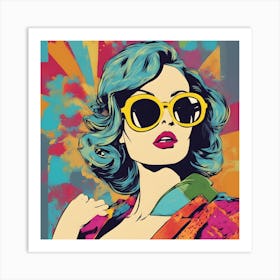 Pop Art Woman with Sunglasses Art Print
