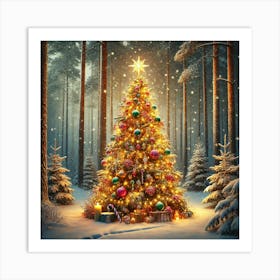 Forest Christmas Tree Art Print