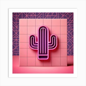 Neon Cactus 1 Art Print