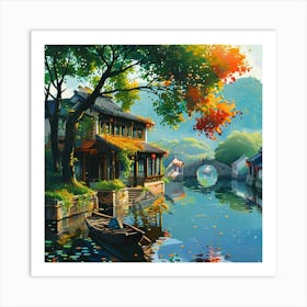 Chinese Village 2 Art Print