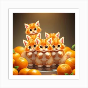 Orange Kittens Póster