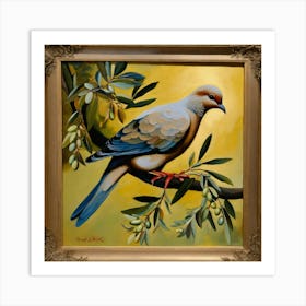 Dove Holding Olive Branch (2) Art Print