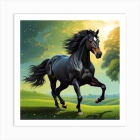 Horse Galloping Art Print