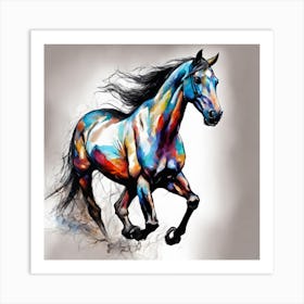 Colorful Horse 1 Art Print