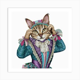 Cat In A Dress Art Print