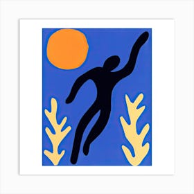 A Blue Dancer, Cut Out, The Matisse Inspired Art Collection Art Print