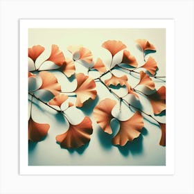 Aesthetic style, Tropical leaves of ginkgo biloba 3 Art Print