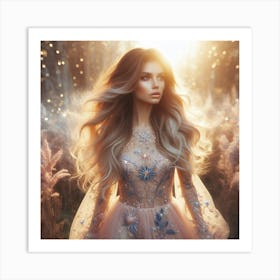 Fairytale Girl In The Forest Art Print