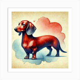 Watercolor Dachshund 3 Art Print