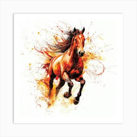 Horse Running.Generated AI. Wall Art Print Art Print