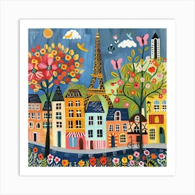 Kids Travel Illustration Paris 2 Art Print