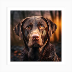 Chocolate Labrador Retriever 1 Art Print