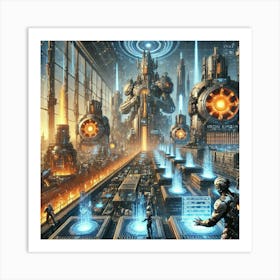 A Sci Fi Themed Scene Showcasing The Iron Ember Gu Art Print