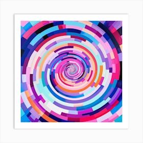 Abstract Colorful Spiral Background Art Print