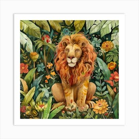 Lion In The Jungle 5 Art Print