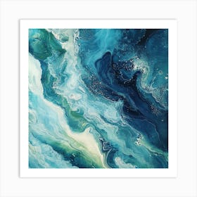 Blue And Green Swirls Art Print