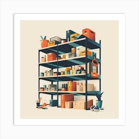 Shelf Full Of Items Art Print