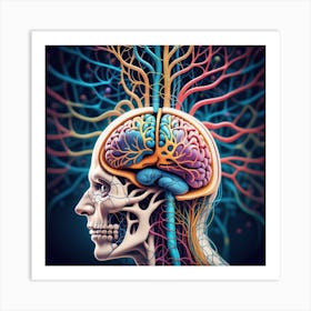 Human Brain And Nervous System 9 Art Print