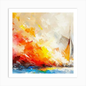 Sailboat In The Sea 1 Art Print