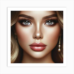 Beautiful Woman With Pearls Art Print