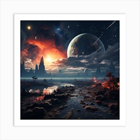 Space Landscape 3 Art Print