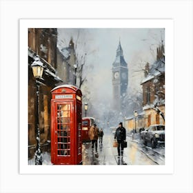 London Red Telephone Box Art Print