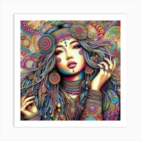 Psychedelic Woman Art Print