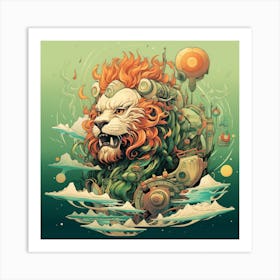 Lion In Space 1 Art Print