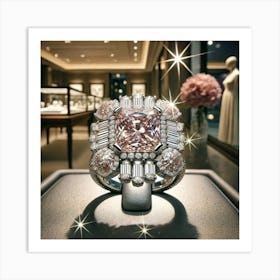 Pink Diamond Ring Art Print