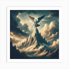 Angel On Top Of Mountain Art Print