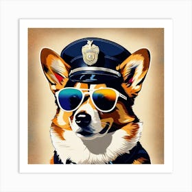 Corgi Police Officer 1 Art Print