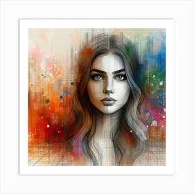 Abstract Of A Girl Art Print