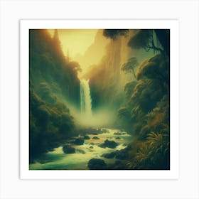 Waterfall In The Forest 1 Art Print