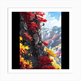 Man On A Cliff Art Print