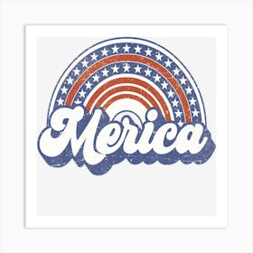 Hot Trend Merica Usa Rainbow America Retro Men Women Art Print