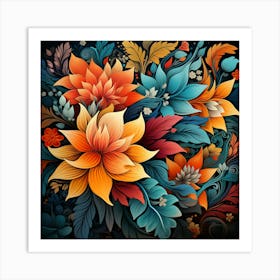 Colorful Flowers Art Print