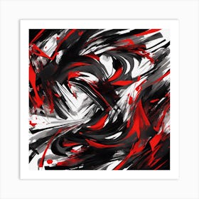 Black and red abstract Painting Art Print
