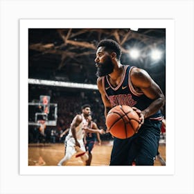 Basketball Player Dribbling 6 Art Print