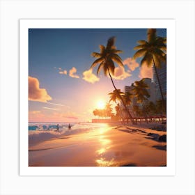 Waikiki Beach Art Print