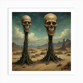 Skulls Of The Desert Art Print