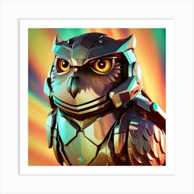 Robot Owl 2 Art Print