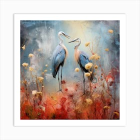 Blue Herons Art Print