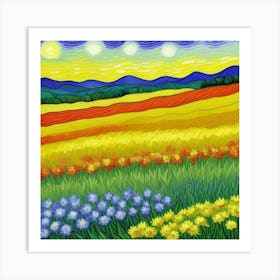 Beauty Field Of Flowers 1 Art Print